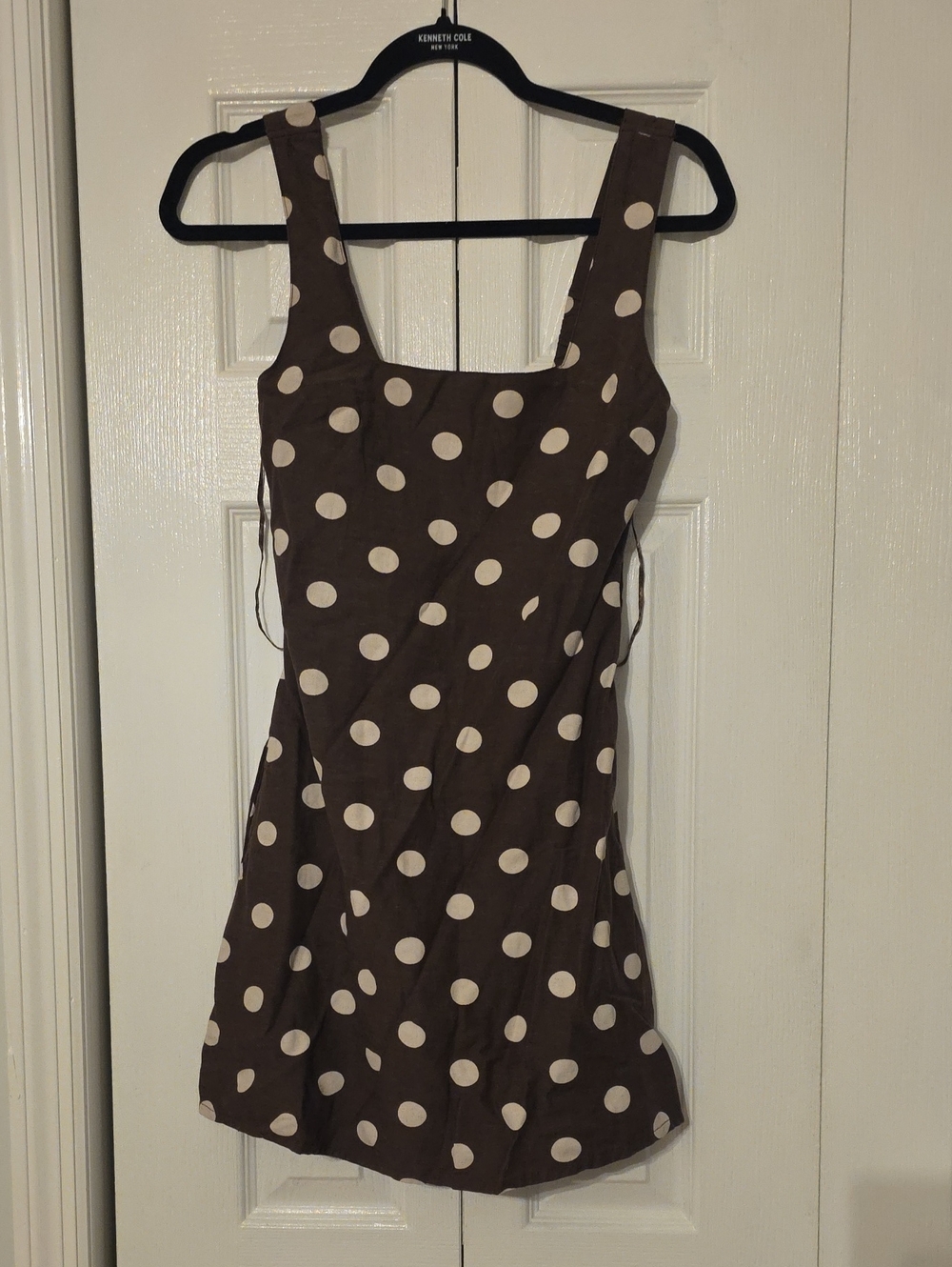 Japna Brown Dress with Cream Polka Dots